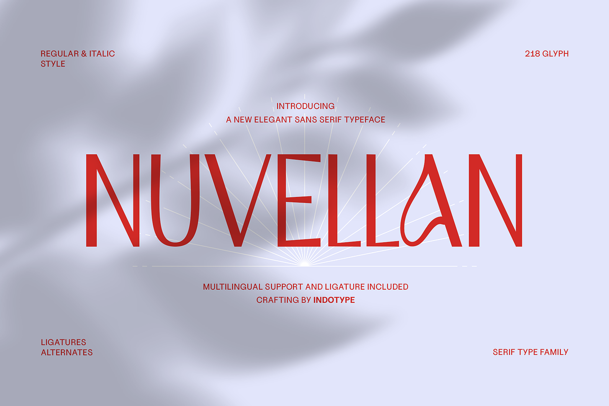 Nuvellan - Elegant Sans Serif Font, a Font by Indotype Foundry (Photo 1 of 10)