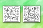Secret Fairyland Cozy Coloring Pages, a Decorative Illustration by Design Station (Thumbnail 3 of 4)
