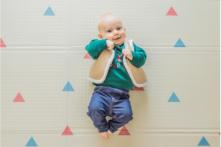 Adorable baby dressed in a Christmas