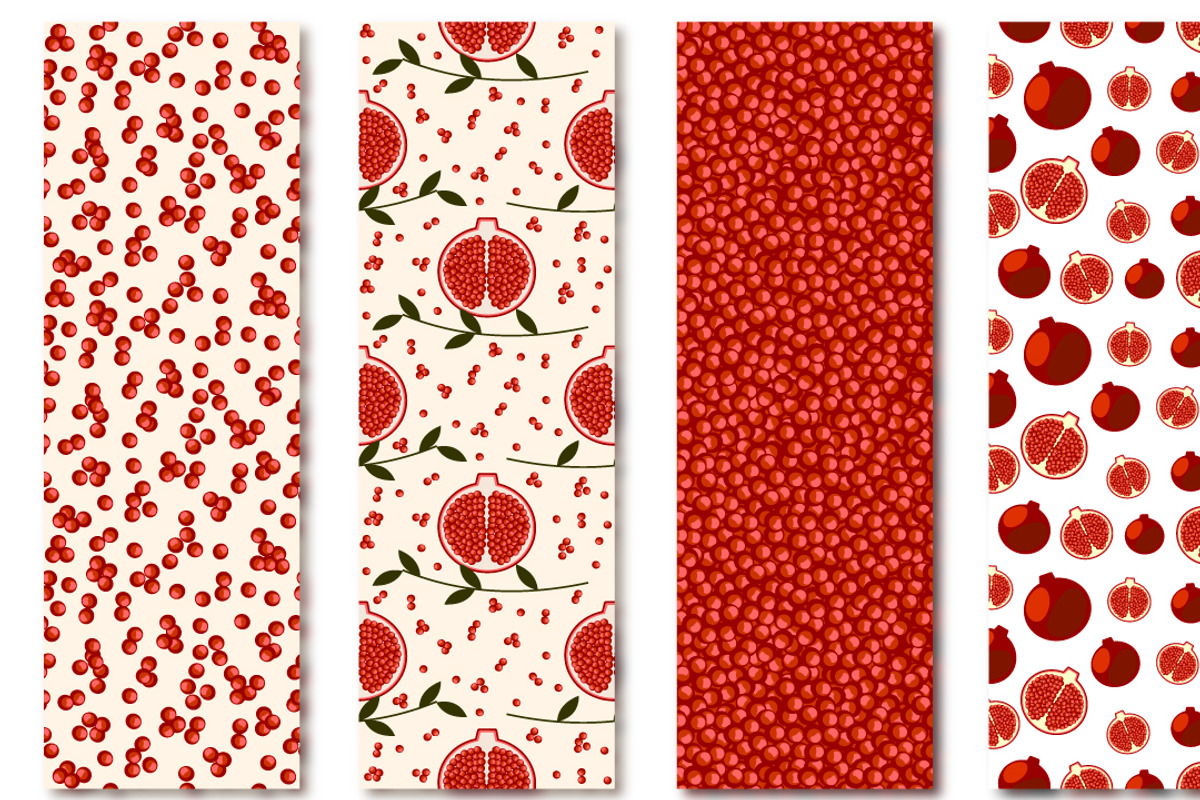 Seamless Patterns with Pomegranate, a Pattern Graphic by Valentain_Jevee