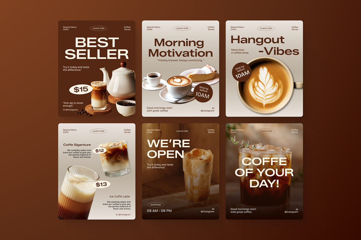 Coffeshop Instagram Post, a Social Media Template by Annora Studio (Photo 2 of 6)