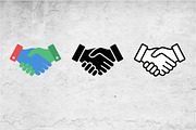 Handshake Icons Flat Glyph Outline, an Outline Icon by Artonix (Thumbnail 2 of 2)