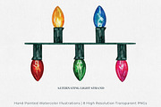 Holiday Lights Watercolors, an Illustration by Jeanette Pidi Design (Thumbnail 5 of 6)