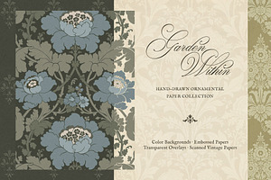 Garden Within: Vintage Floral Papers, a Texture Graphic by alonahaidash