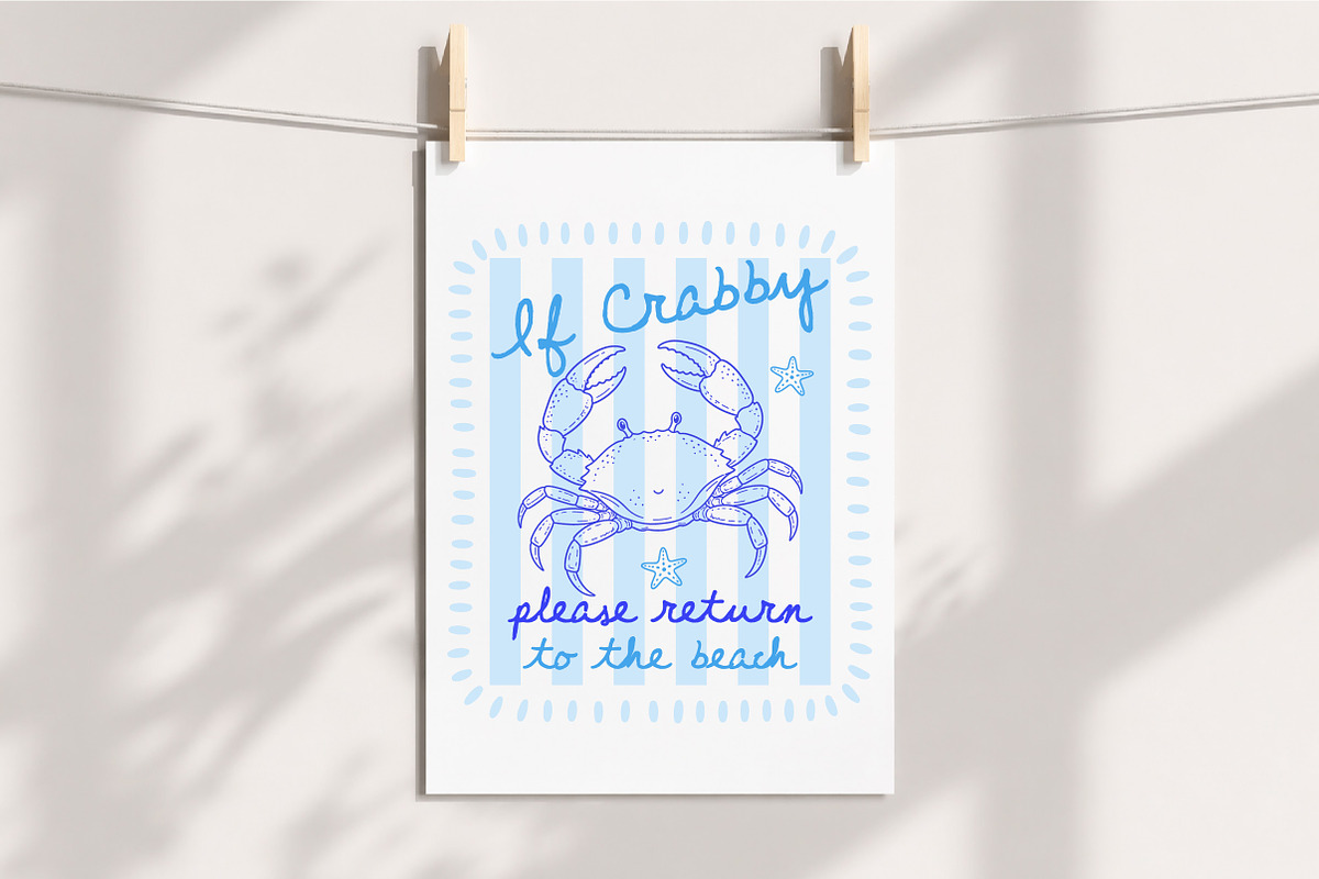 If Crabby Please Return to the Beach, a Seasonal Illustration by Libby Wishes (Photo 4 of 5)