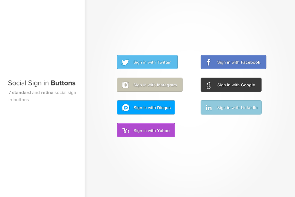 Social Sign In Buttons, a Templates & Theme by Jamie Peak (Photo 1 of 2)