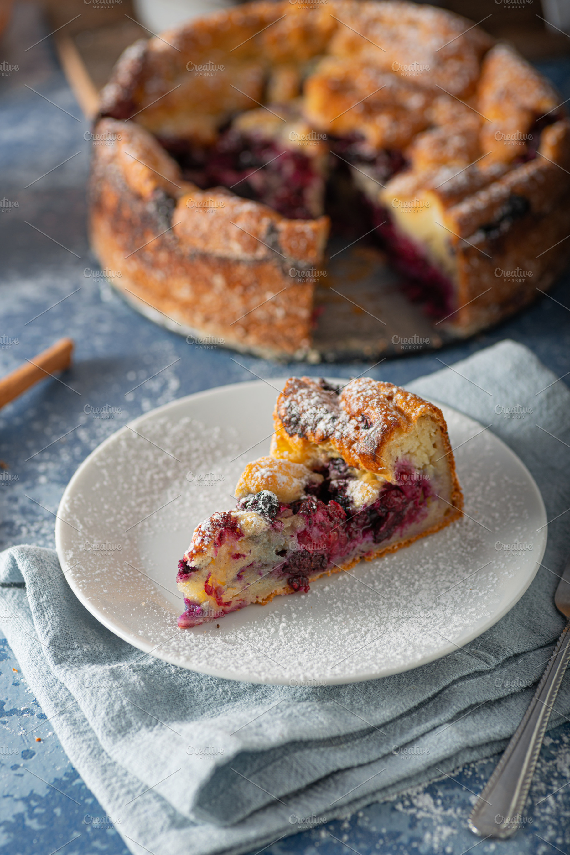 Breaded rustic pie with berries, a Food & Drink Photo by Stepanek Photography