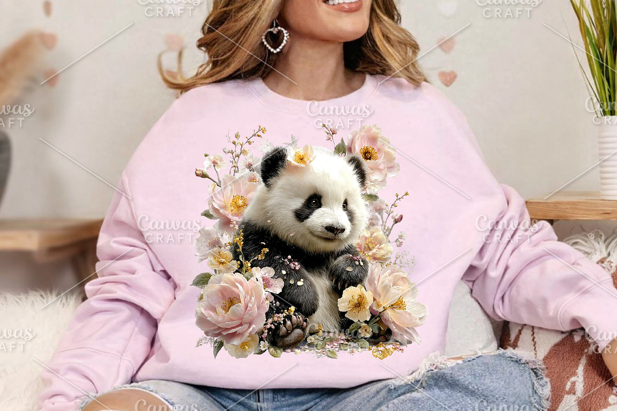 Watercolor Spring Panda Clipart PNG, an Illustration by Canvas Craft (Photo 7 of 7)