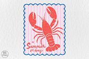 Summer Vibes Lobster Sublimation, an Illustration by Libby Wishes (Thumbnail 1 of 5)