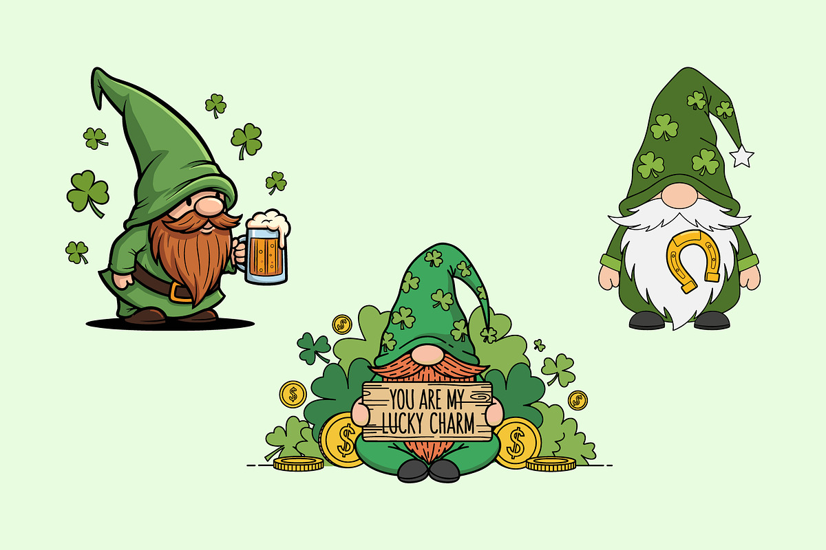 St. Patrick’s Day Gnome Clipart set, a Graphic by T-shirt Pond (Photo 3 of 8)