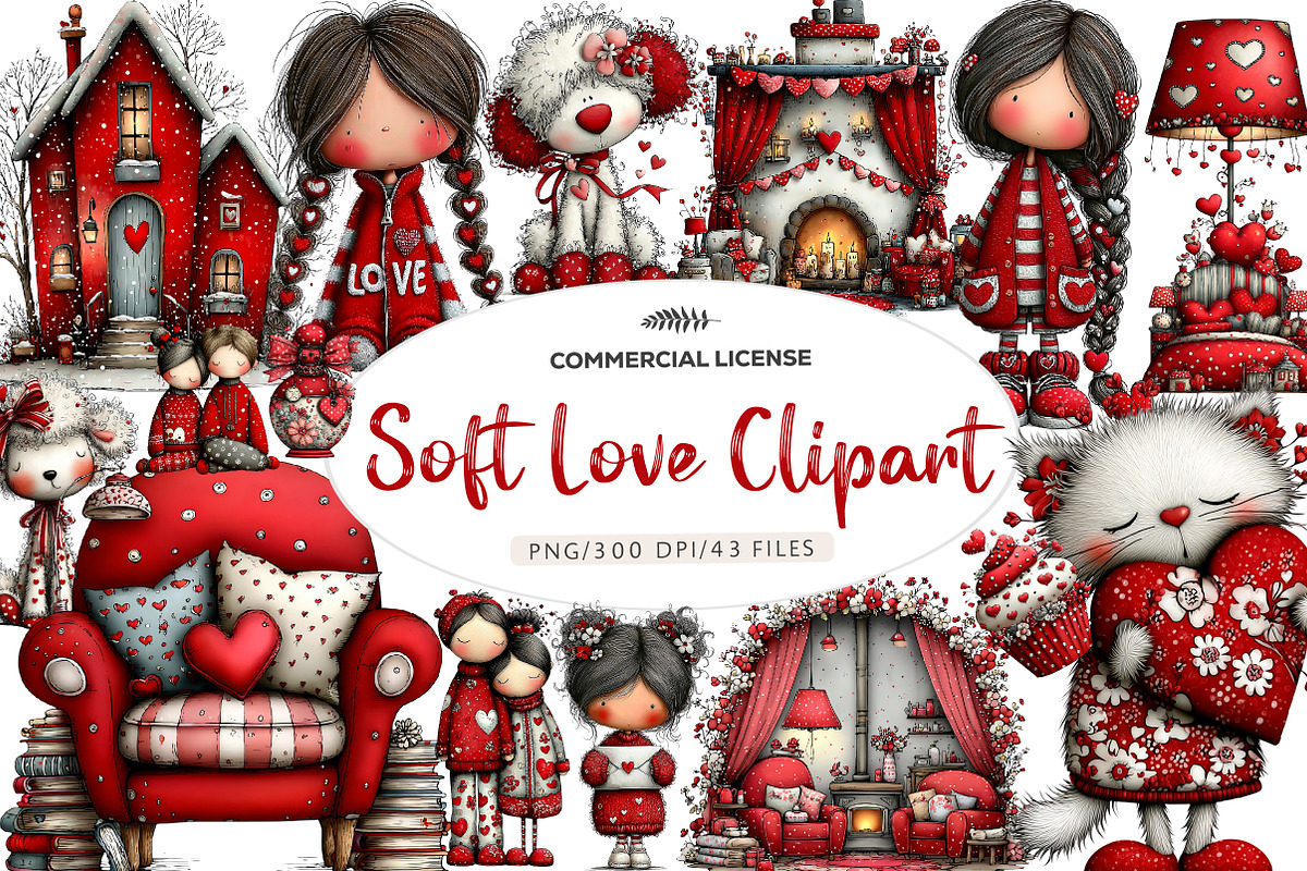 watercolor soft love clipart, an Illustration by CreationArt (Photo 1 of 5)