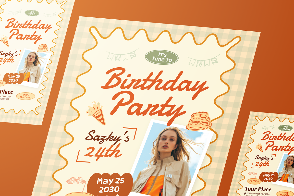 Birthday Party Flyer Set, a Flyer Template by Annora Studio (Photo 6 of 6)