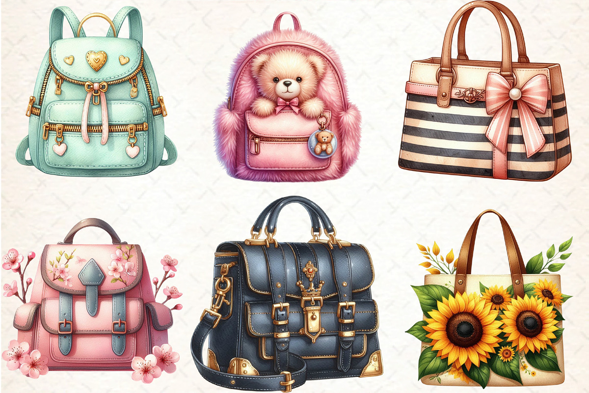 Back to School Lady Bag Clipart, an Illustration by DreamCafeArt (Photo 3 of 5)