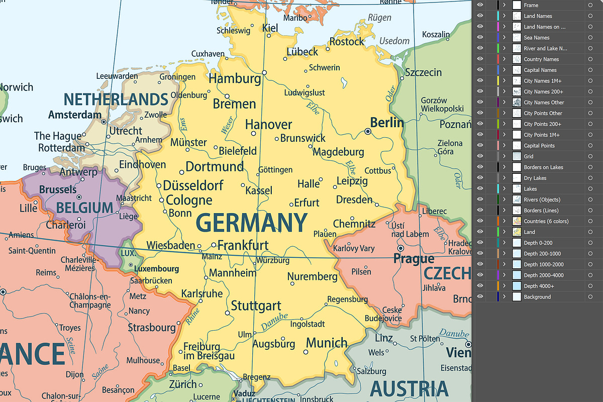 Europe - travel political map, a Graphic by PorcuPen Works (Photo 2 of 7)