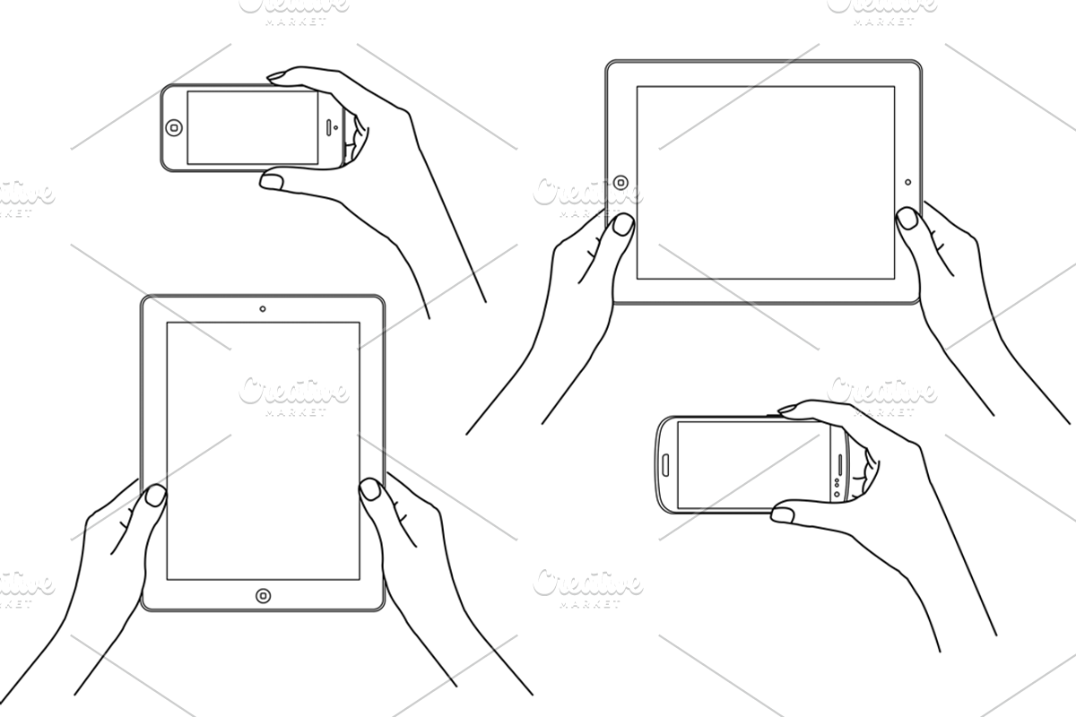 Hands & Devices Illustration Bundle, a Product Mockup by PitchStock (Photo 4 of 5)