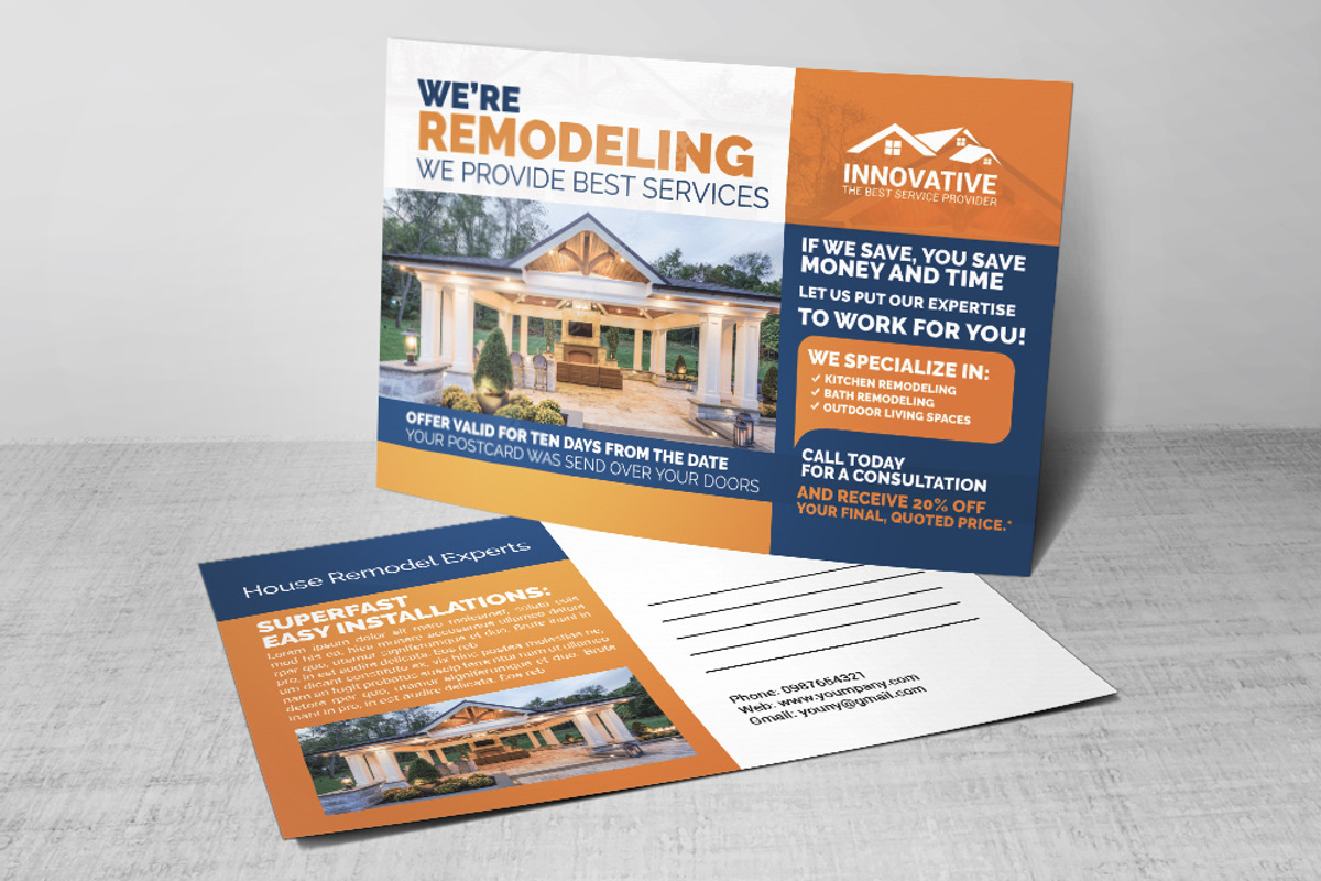 House Remodeling Service Postcard, a Card Template by Business Flyers (Photo 1 of 3)