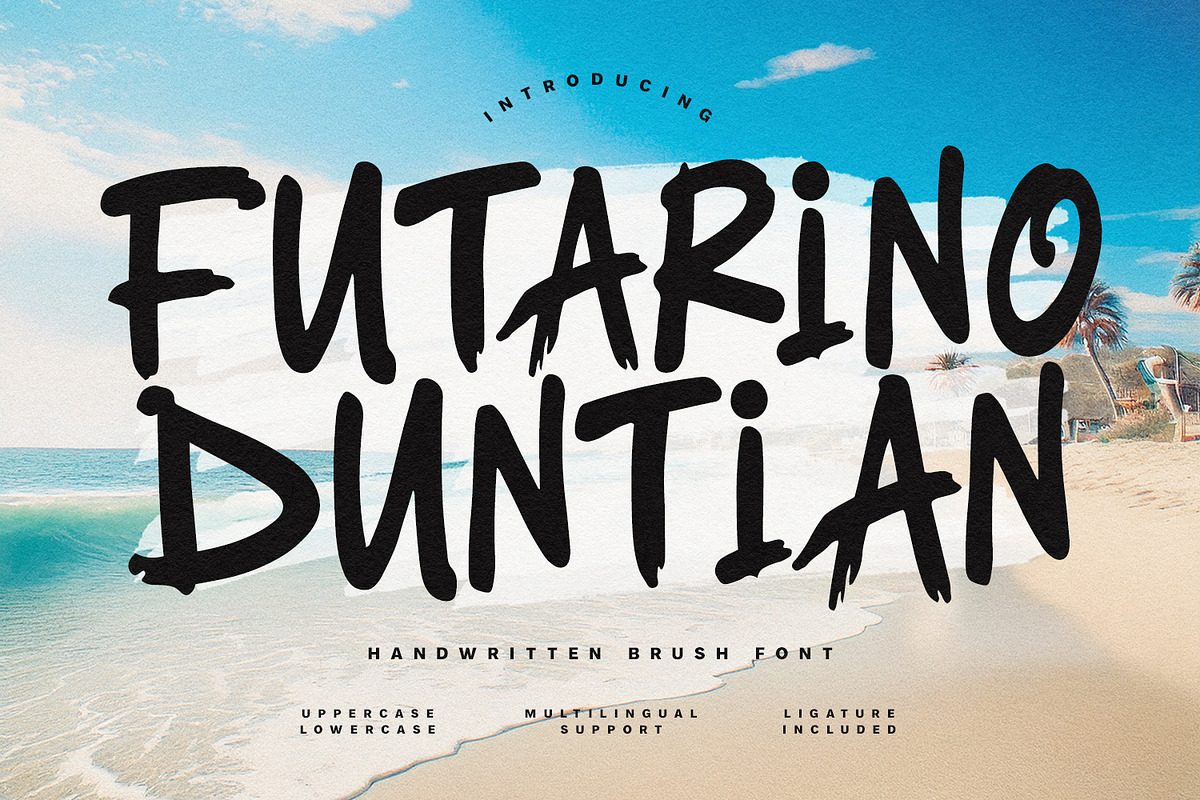 Futarino Duntian Brush Font Summer, a Handwritten Font by Maulana Creative (Photo 1 of 7)