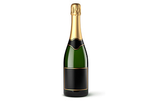 Vector realistic champagne bottle