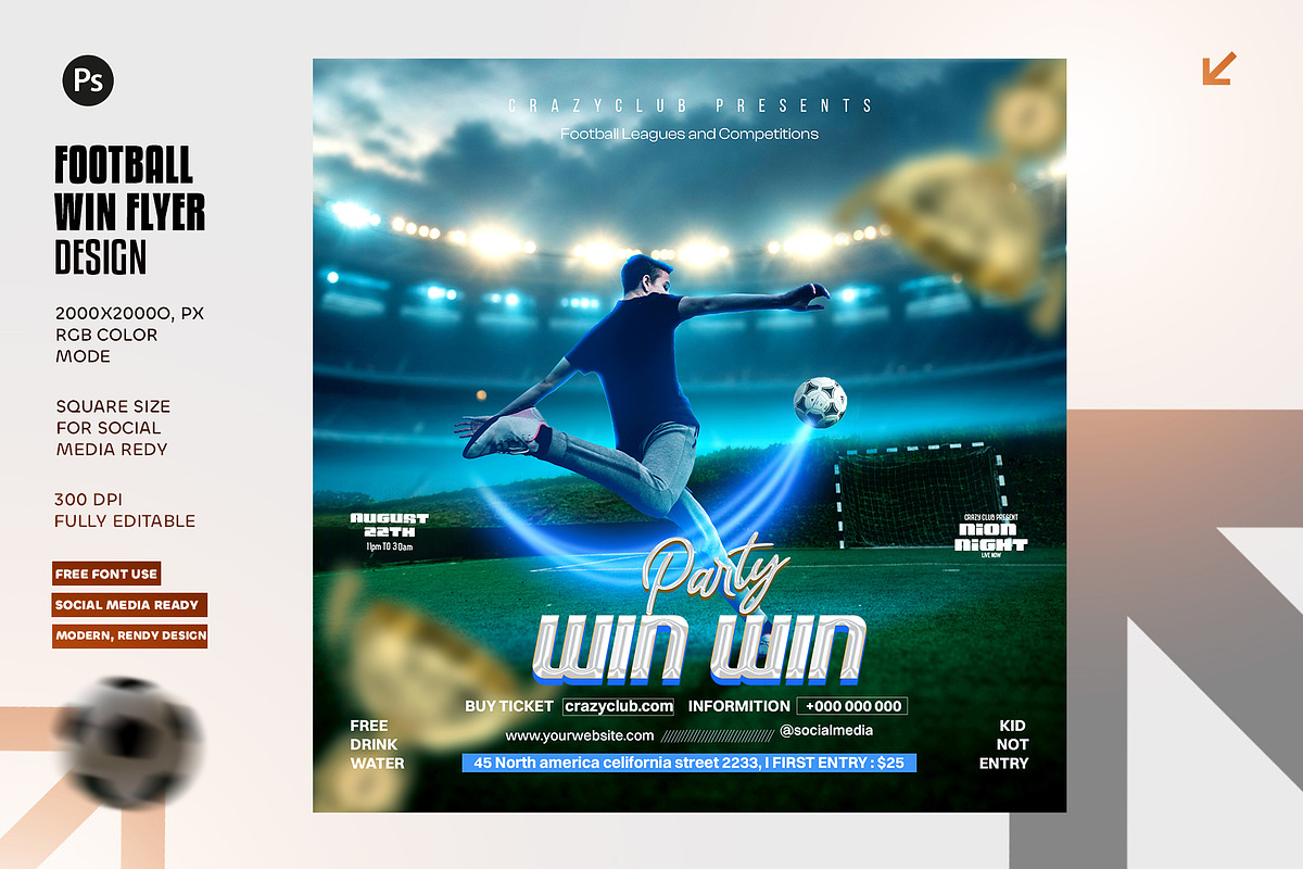 03 Football Win Flyer Bundle, a Graphic by Shajib Shikder (Photo 3 of 4)