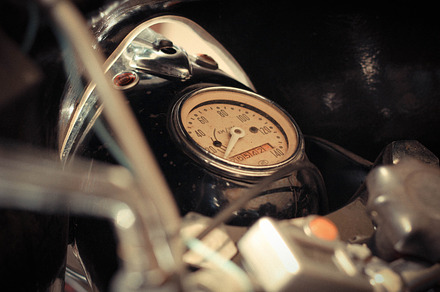Vintage motorcycle speedometer