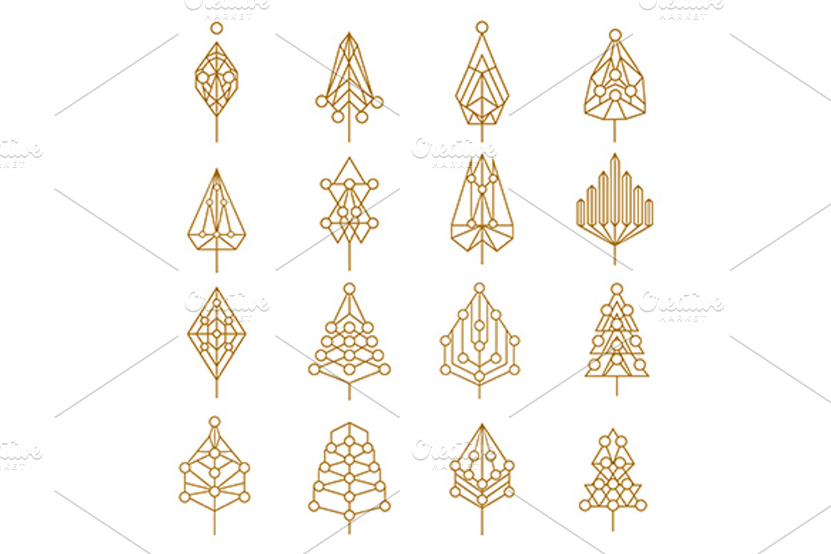 Futuristic Christmas tree set, an Object Graphic by Cienpies Design