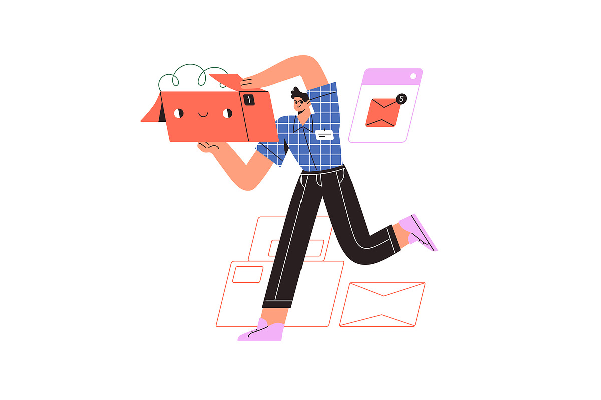 Online shopping & delivery concepts, a Person Illustration by PaperTrident (Photo 10 of 11)
