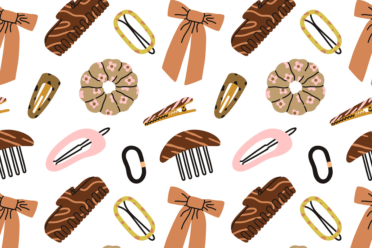 Hair accessories, seamless pattern, a Pattern Graphic by Good Studio (Photo 2 of 10)