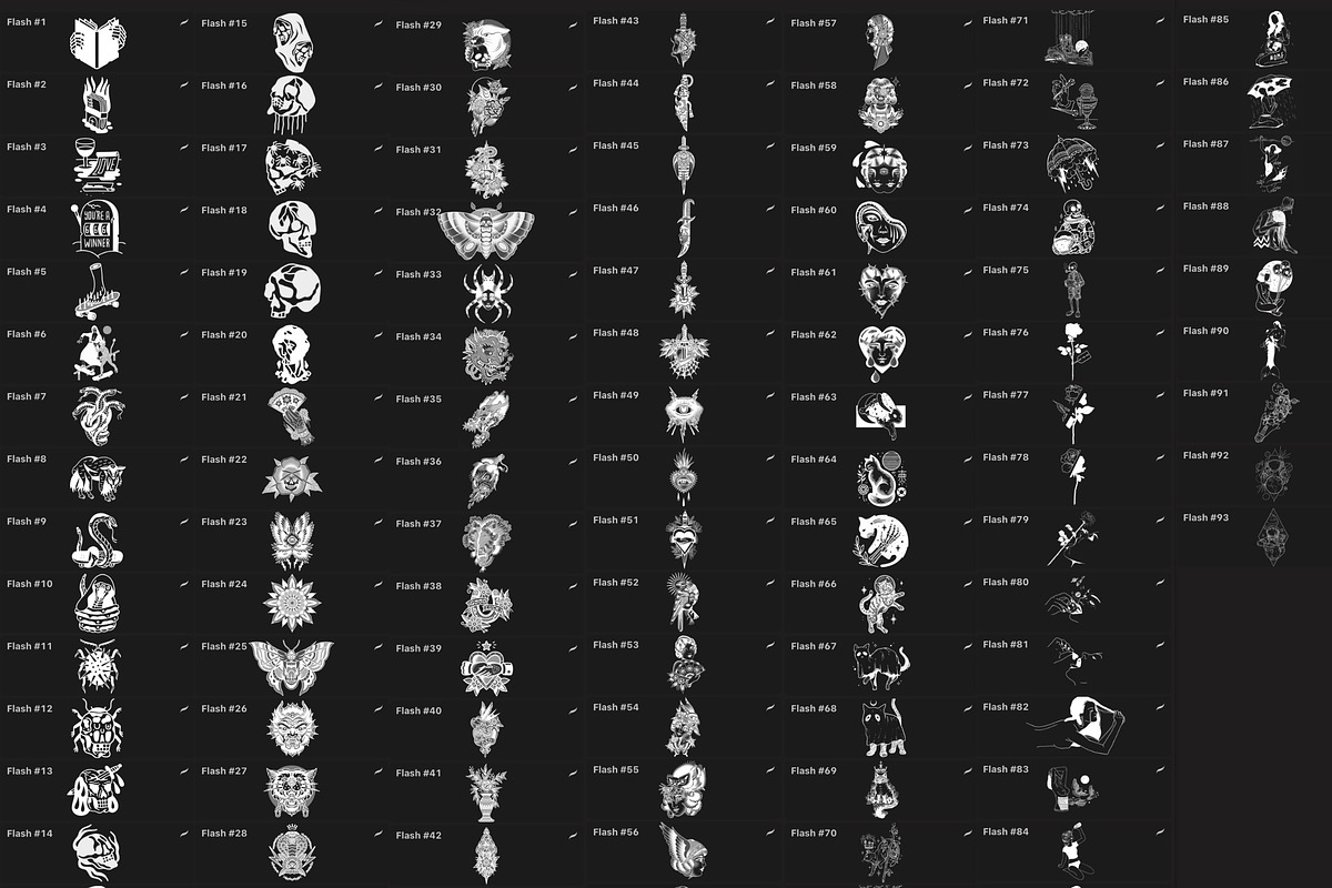 Tattoo Flash Vol. 23 - Stamp Set, a Brush Add-On by LA Studio Sthlm (Photo 6 of 6)