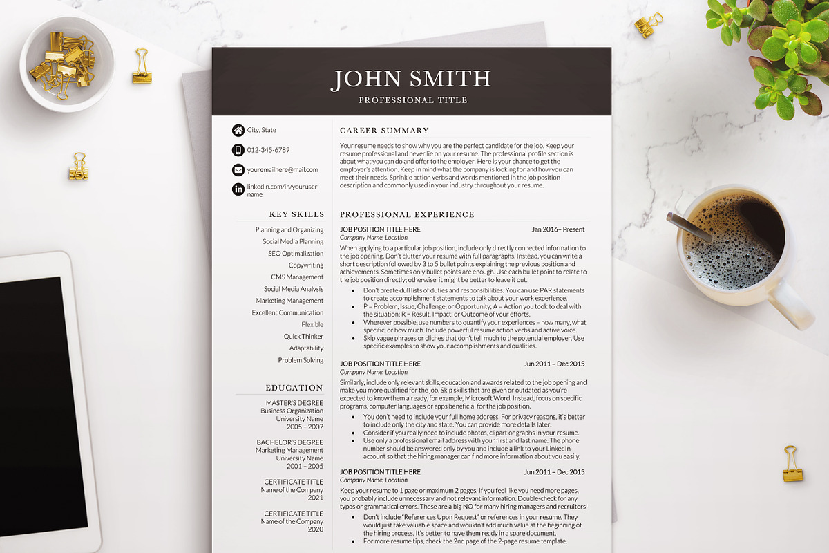 Professional Resume-CV Template, a Resume Template by BestResumes.Co (Photo 1 of 9)