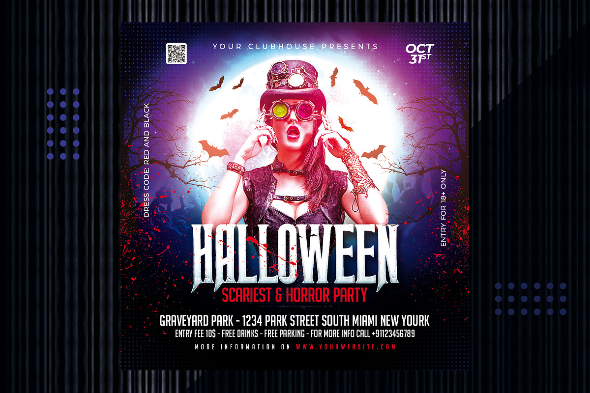 Halloween Flyer Template, a Templates & Theme by MithilaCreation (Photo 3 of 6)