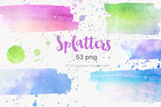 Watercolor splatters paint splashes, a Texture Graphic by FOXYdigitalart (Thumbnail 12 of 12)