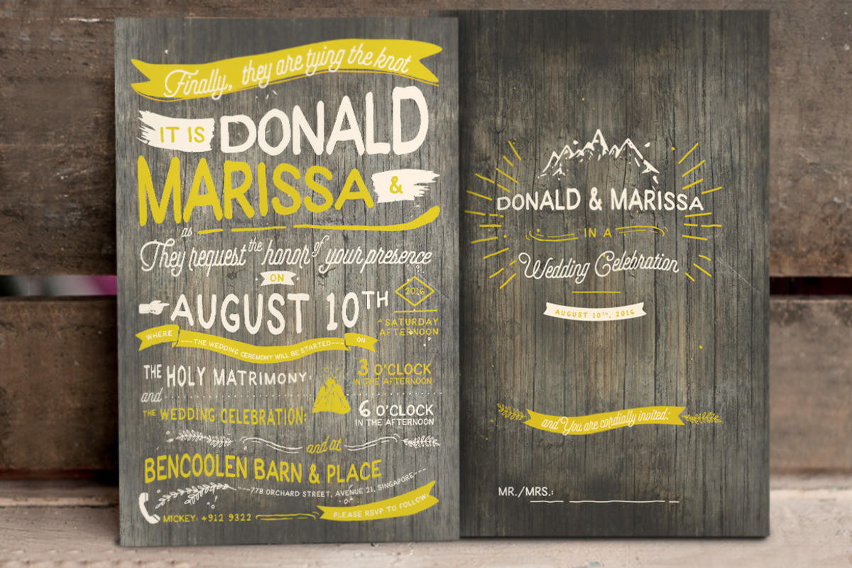 Vintage Hand Lettering Wedding Suite, an Invitation Template by BlueRobinDesignShop (Photo 2 of 9)