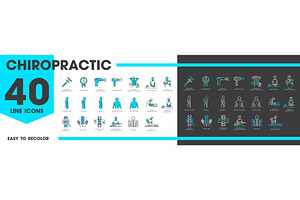 Chiropractic medicine icons, an Illustration by Vector Tradition