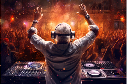 Dj old man party dancing people club, a Person Photo by Ylivdesign