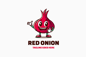 Red Onion Mascot Cartoon Logo, a Branding & Logo Template by Artnivora.Std
