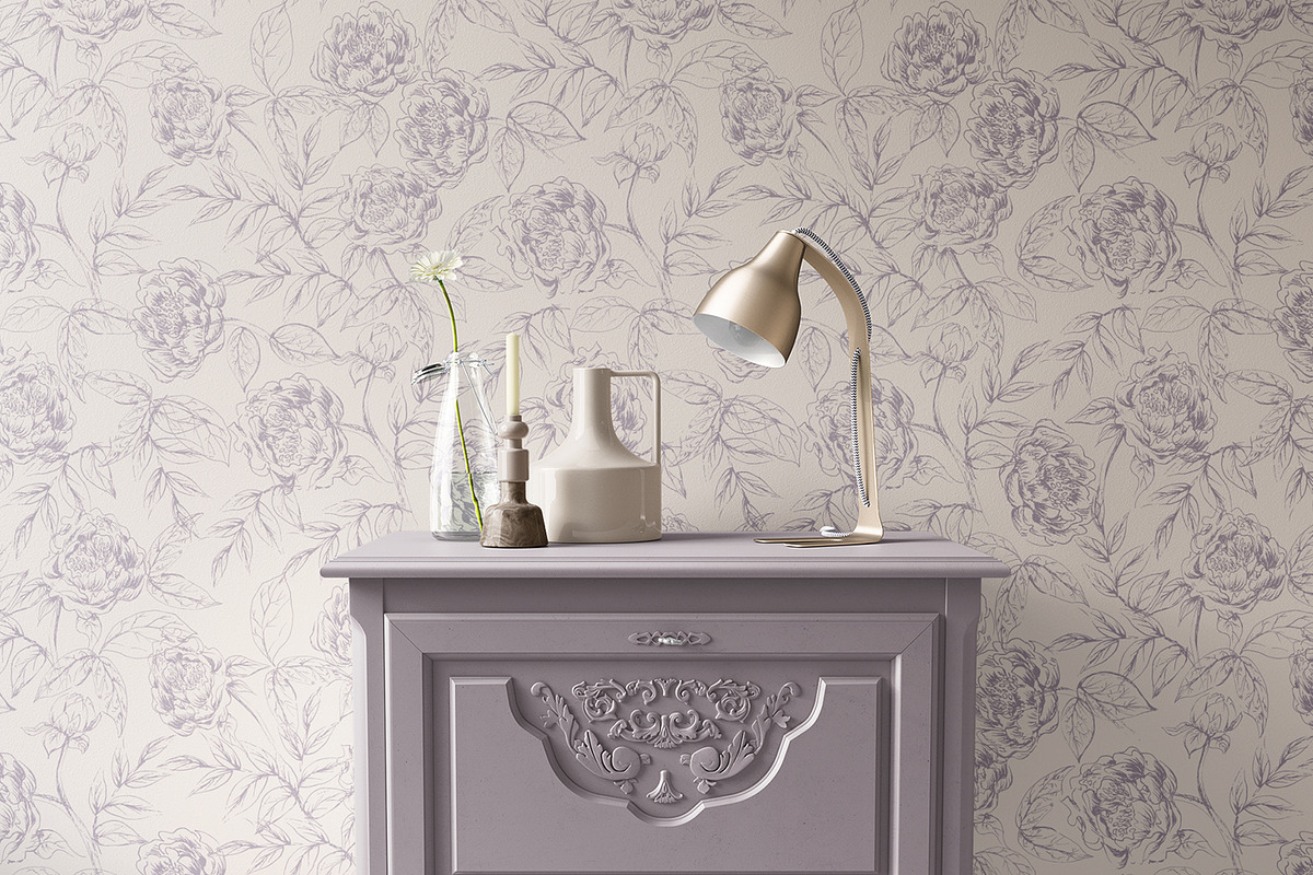 Sketched Peonies, a Pattern Graphic by MalyskaStudio (Photo 6 of 16)