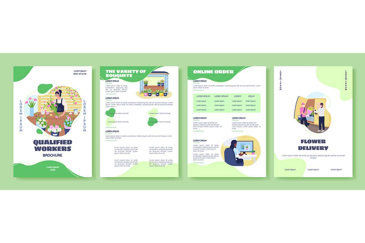 Flower kiosk flat color template, a Poster Template by IMG visuals characters (Photo 4 of 5)