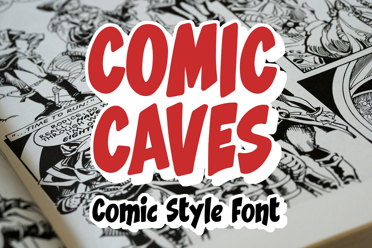 Comic Caves - Comic Style Font, a Symbol Font by AQR Studio (Photo 1 of 10)
