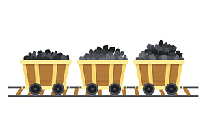 Mine coal trolley. Coal, a Transportation Illustration by Things for designers