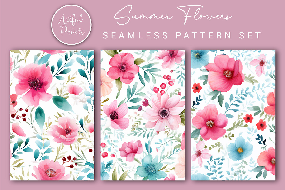 Summer Flowers Seamless Pattern, a Pattern Graphic by Artful Prints (Photo 3 of 7)