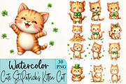 Cute St.Patrick's Kitten Cat Clipart, an Illustration by CrexoraLab (Thumbnail 2 of 5)