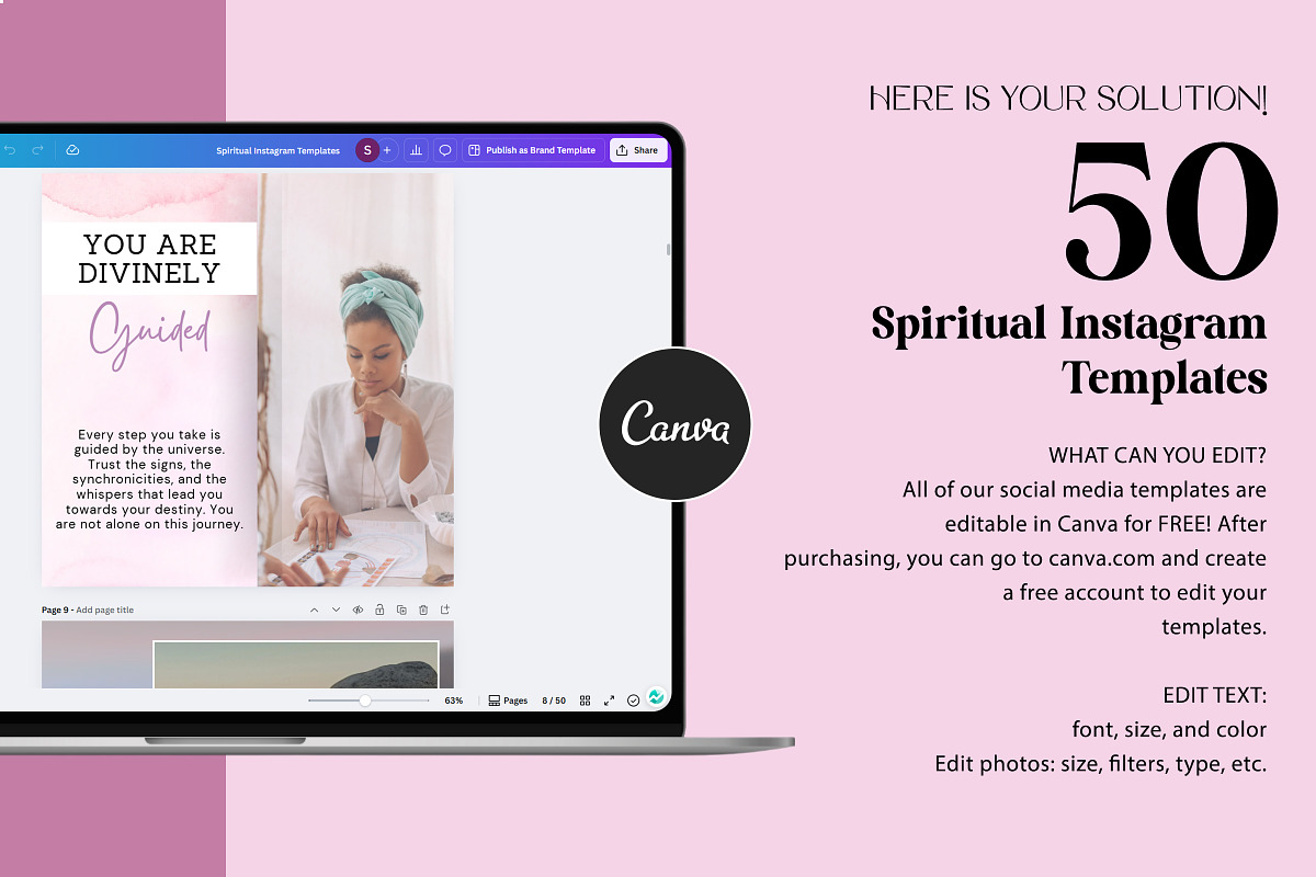 Spiritual Instagram Canva Post, a Social Media Template by Snapybiz