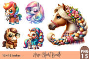 Watercolor Horse Clipart Bundle, a Graphic by CitraGraphics (Thumbnail 1 of 3)