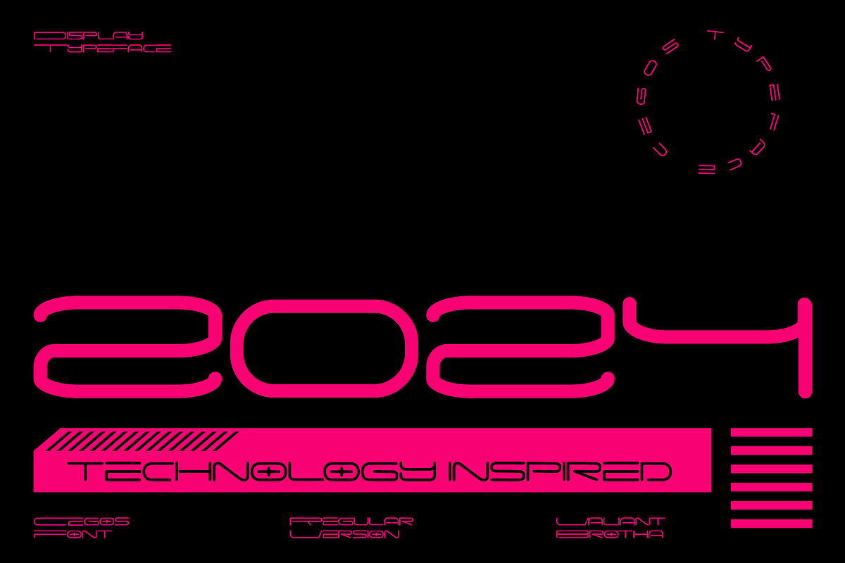 VB Cegos - Futuristic Font, a Sans Serif Font by VALIANTBROTHA (Photo 3 of 8)