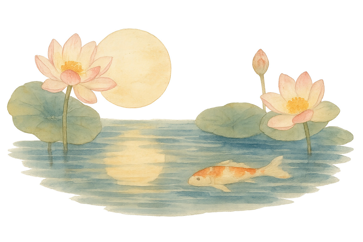 Mid autumn festival koi fish and lot, an Illustration by Dvoevnore photos