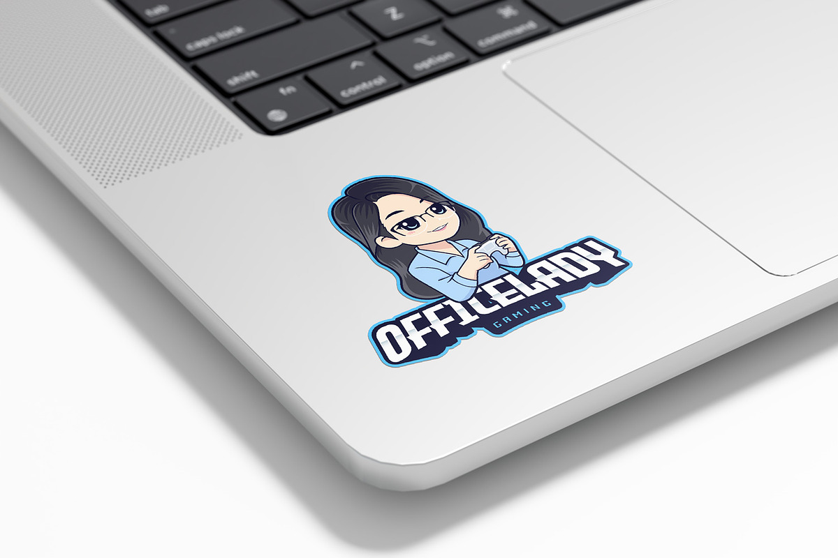 Cute Office Lady Gamer Logo, a Branding & Logo Template by tkzgraphic (Photo 2 of 2)