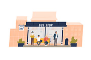 People waiting at bus station set, a Person Illustration by Good Studio (Thumbnail 2 of 4)