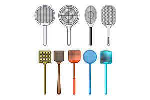 Different fly swatter designs for, an Animal Illustration by pikepicture