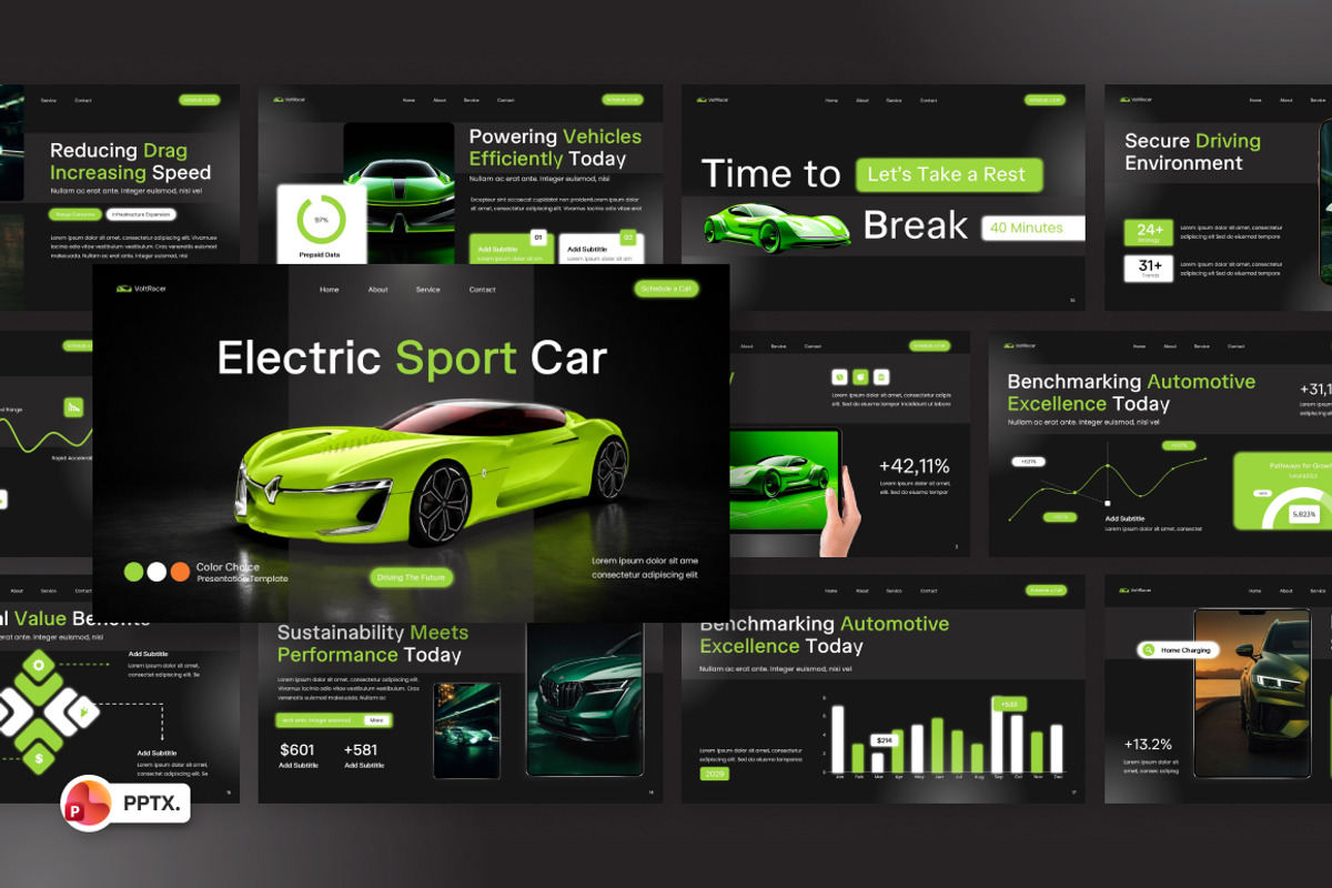Electric Sport Car PowerPoint, a Presentation Template by Loin Studio (Photo 1 of 4)