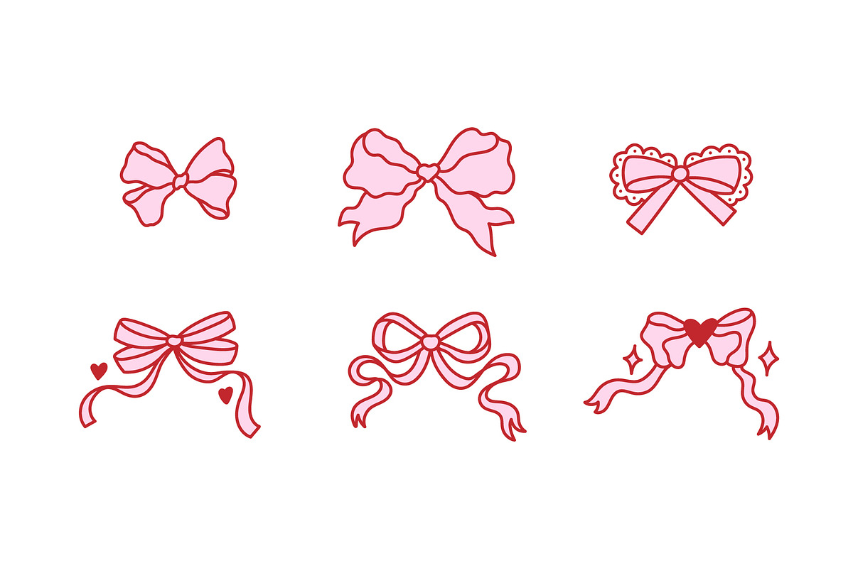 Coquette bows clip art EPS, SVG, PNG, an Object Graphic by Viaireshop (Photo 3 of 6)